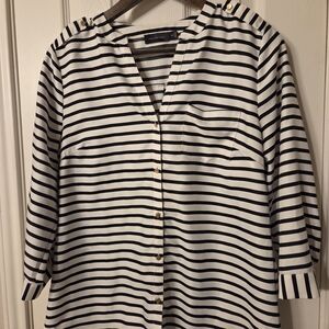The Limited Black and White Striped Button Down Shirt